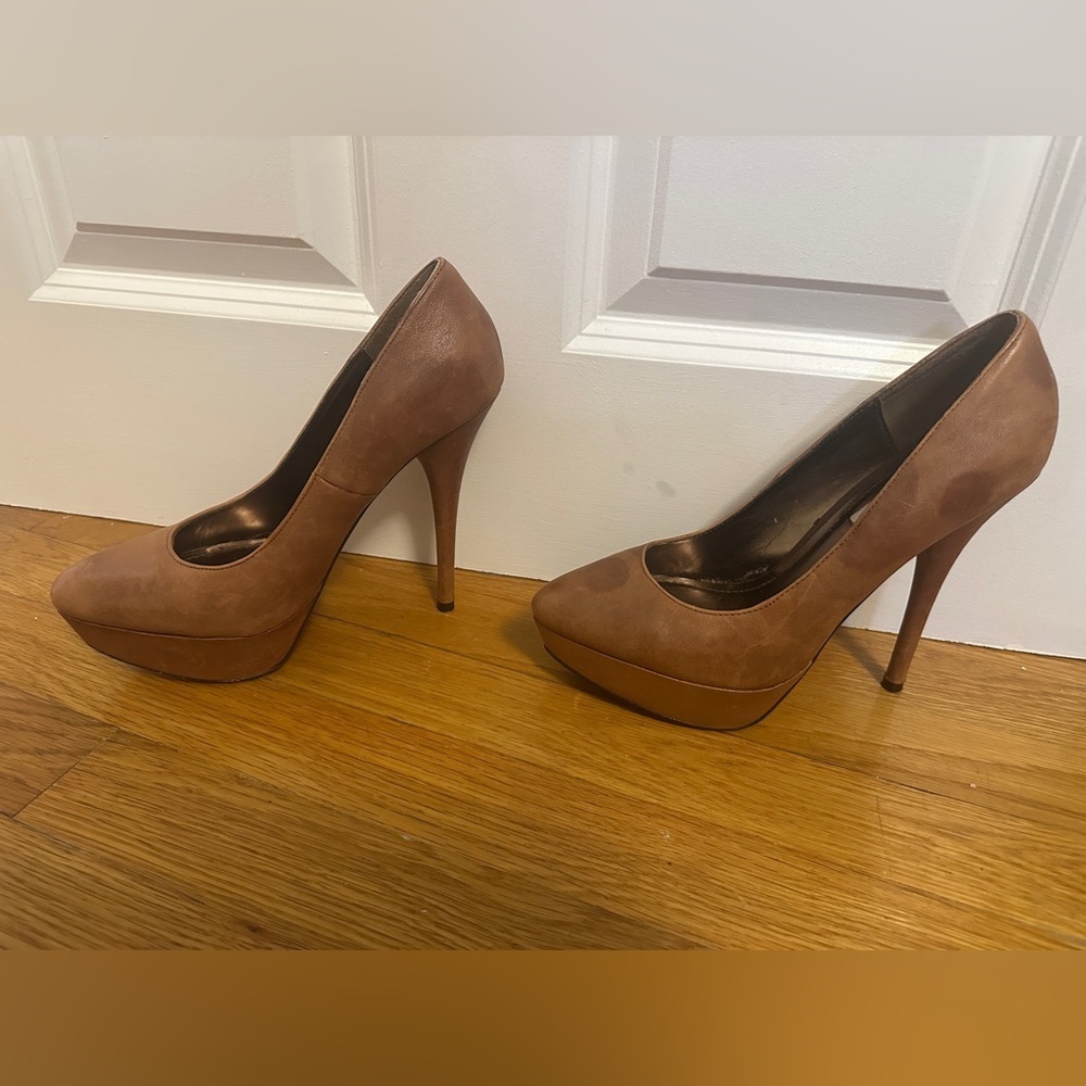 Steve Madden Camel Brown Darrin Heel Size 9, 5.5" Heel - Picture 5 of 10